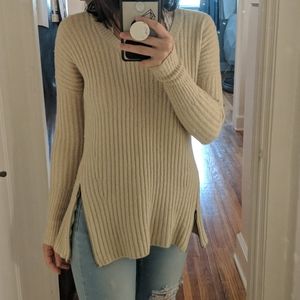 A&F - Cozy Beige Knit Zippered Sweater
